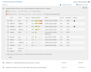 Respondus Monitor Class Results View