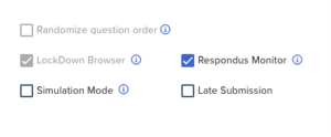 Respondus Monitor selected in the UWorld exam settings.