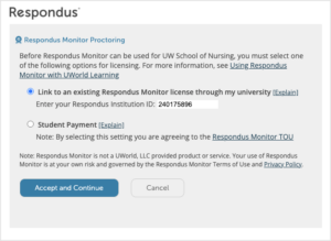 Respondus Monitor licensing options for UWorld Learning.
